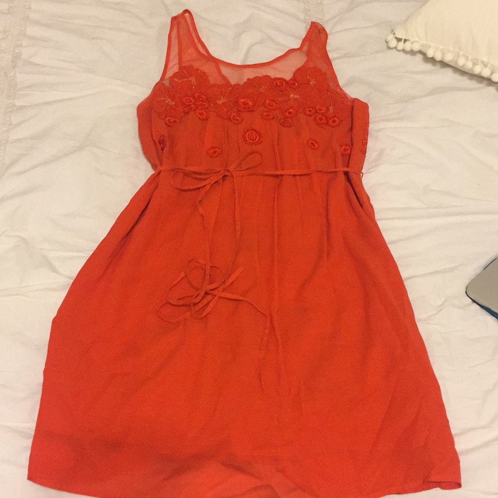 Orange spring dress